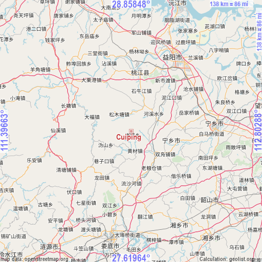 Cuiping on map