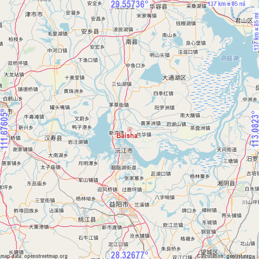 Baisha on map