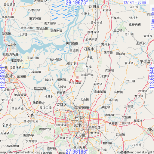 Yuhua on map