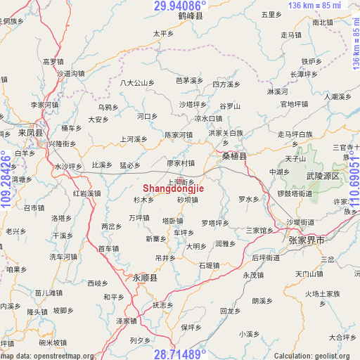 Shangdongjie on map