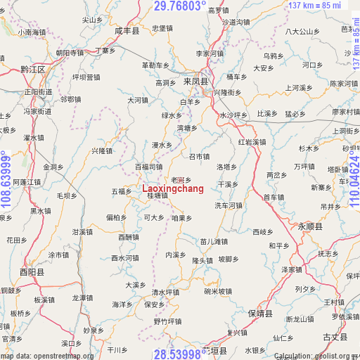 Laoxingchang on map