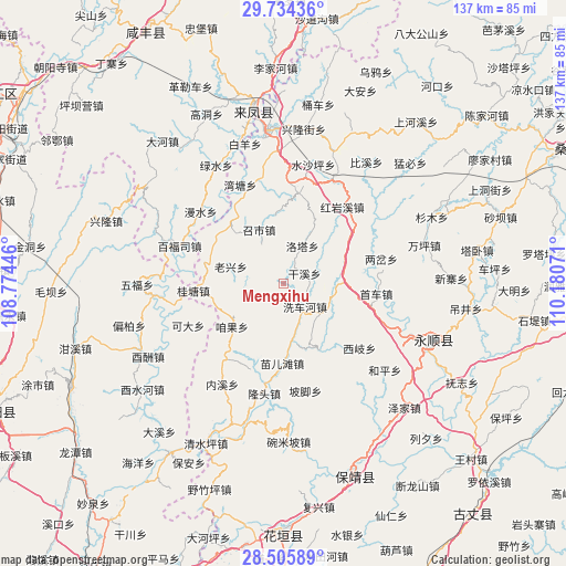 Mengxihu on map