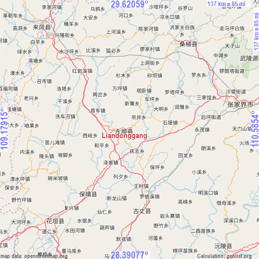 Liandonggang on map