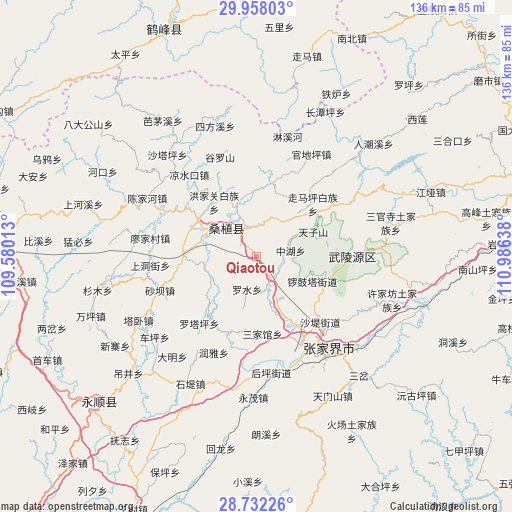 Qiaotou on map