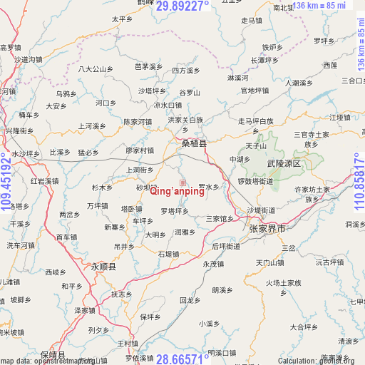 Qing’anping on map