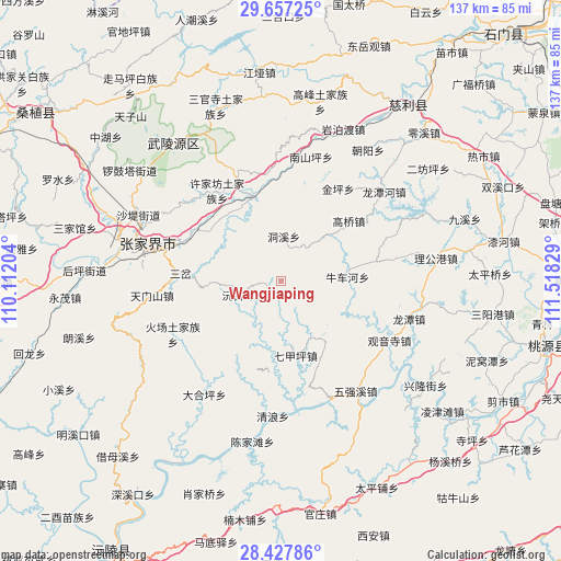 Wangjiaping on map