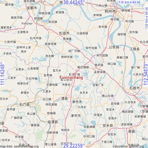 Fuxingchang on map