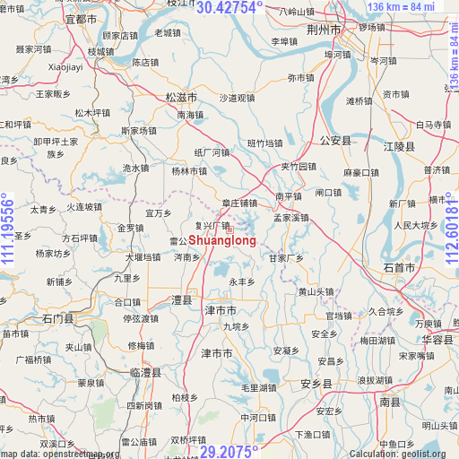 Shuanglong on map