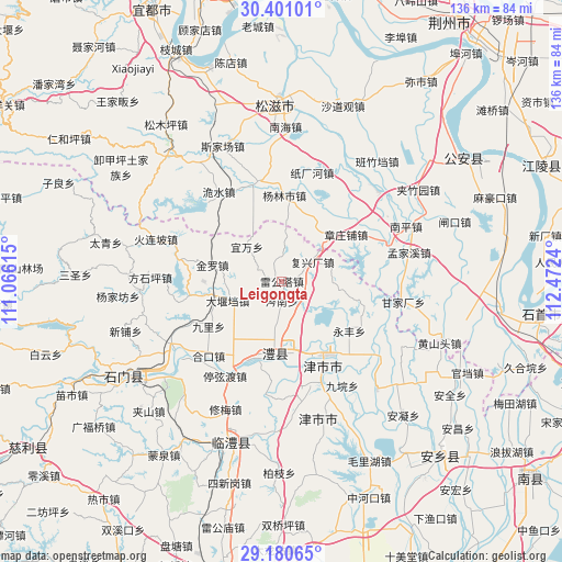 Leigongta on map