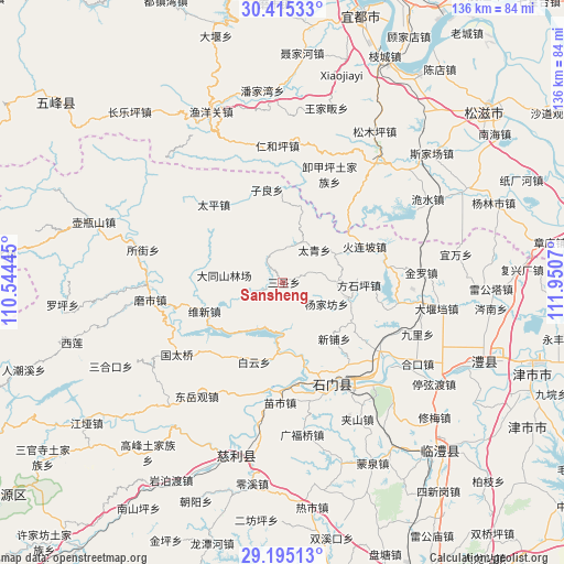 Sansheng on map