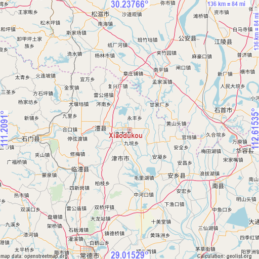 Xiaodukou on map