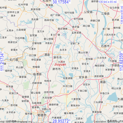 Jiuyuan on map