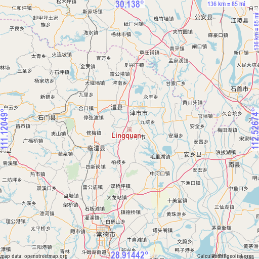 Lingquan on map