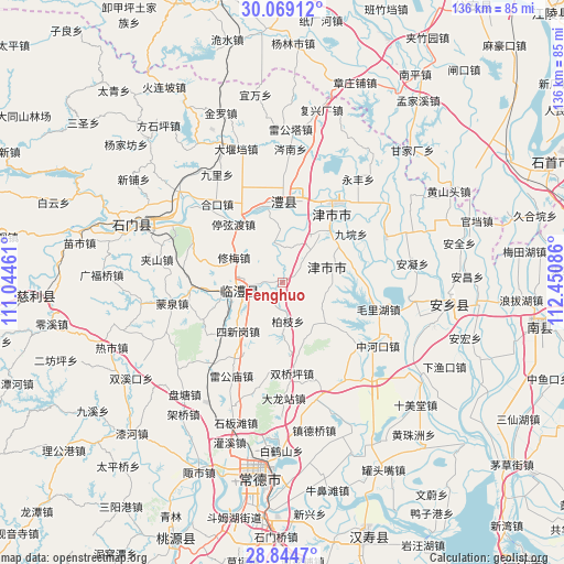 Fenghuo on map