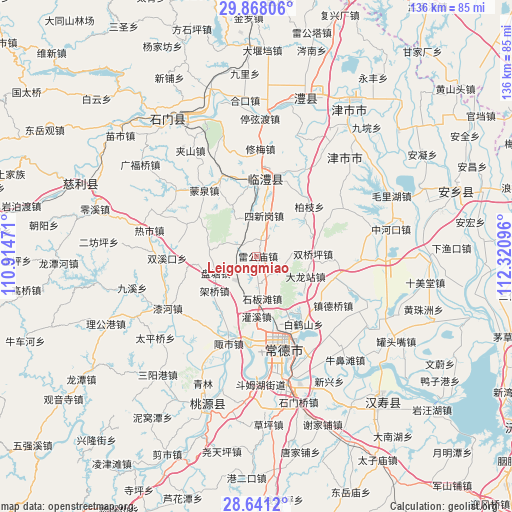 Leigongmiao on map