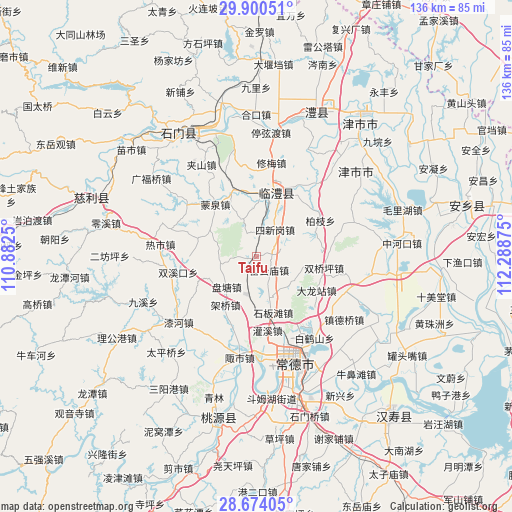 Taifu on map