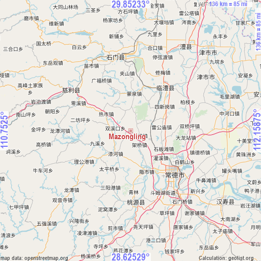 Mazongling on map