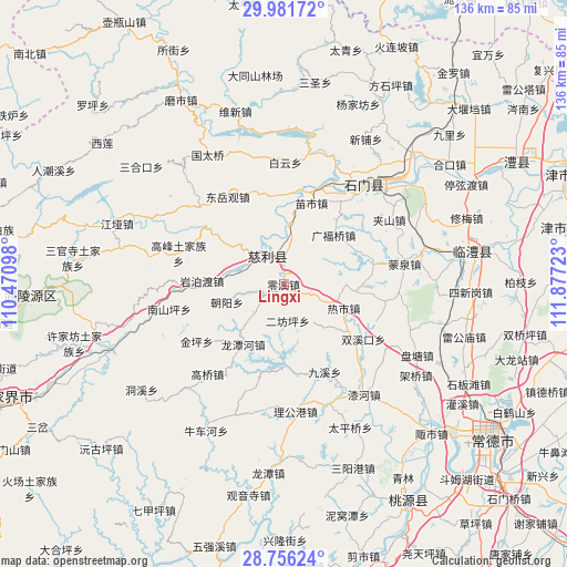 Lingxi on map