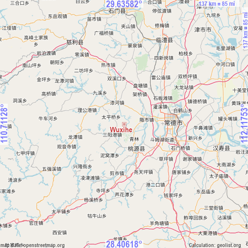 Wuxihe on map