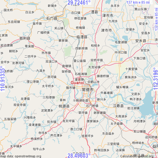 Guanxi on map