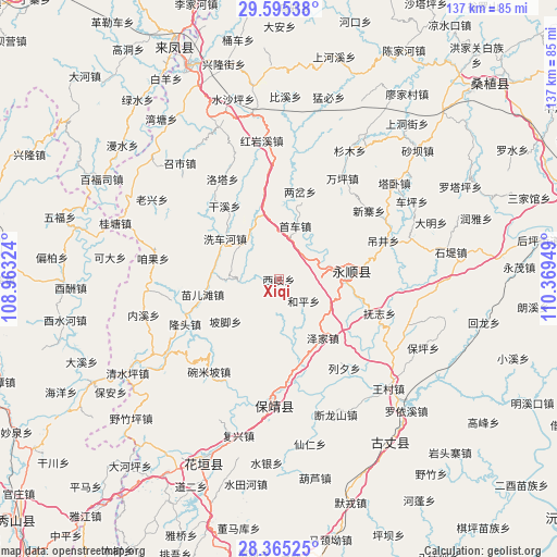 Xiqi on map