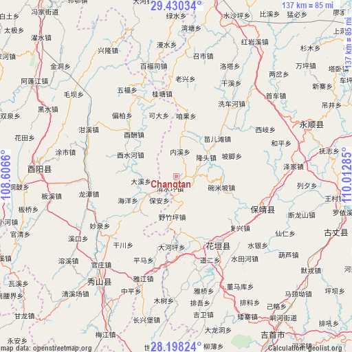 Changtan on map