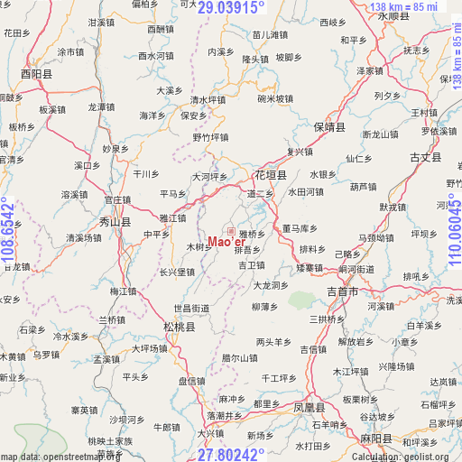 Mao’er on map