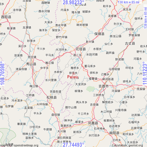 Paiwu on map