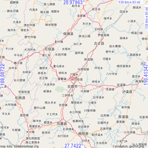 Jilue on map