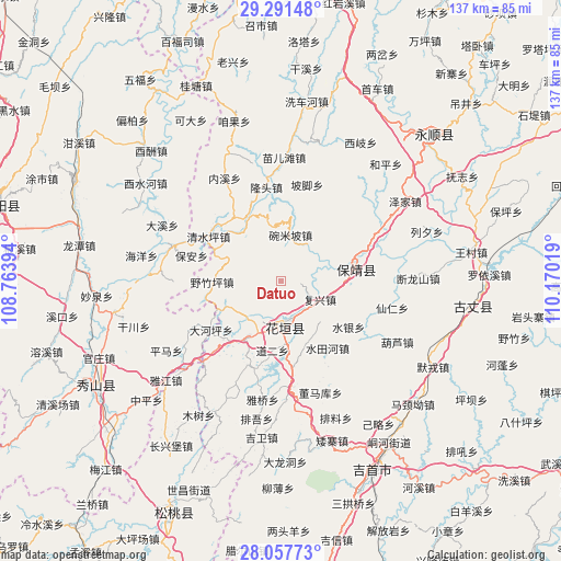 Datuo on map