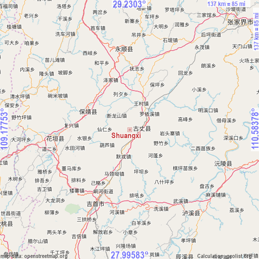 Shuangxi on map