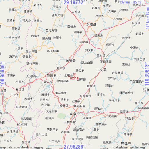 Tuzha on map