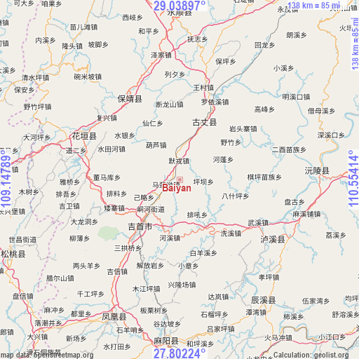 Baiyan on map