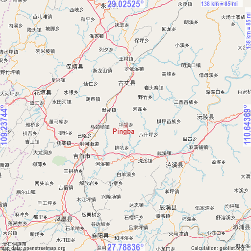 Pingba on map