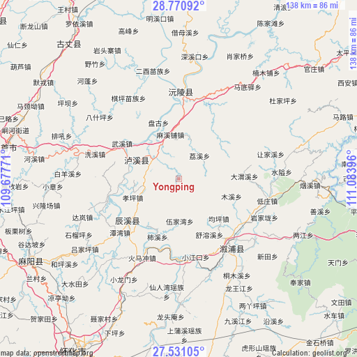 Yongping on map