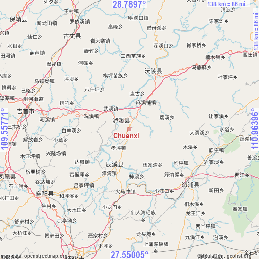 Chuanxi on map