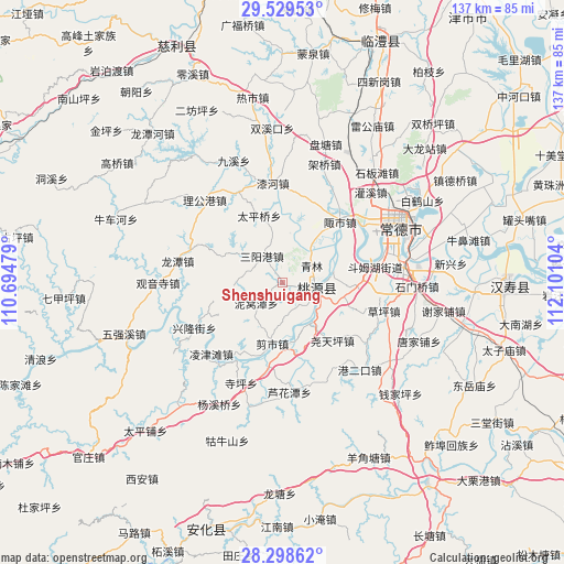 Shenshuigang on map