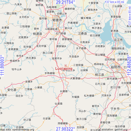 Luojiaping on map