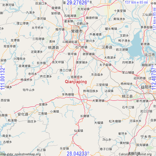 Qianjiaping on map