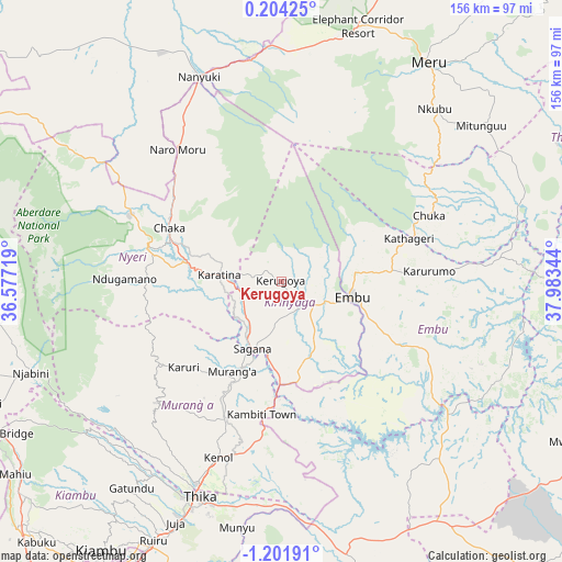 Kerugoya on map
