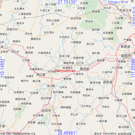 Nanyuemiao on map