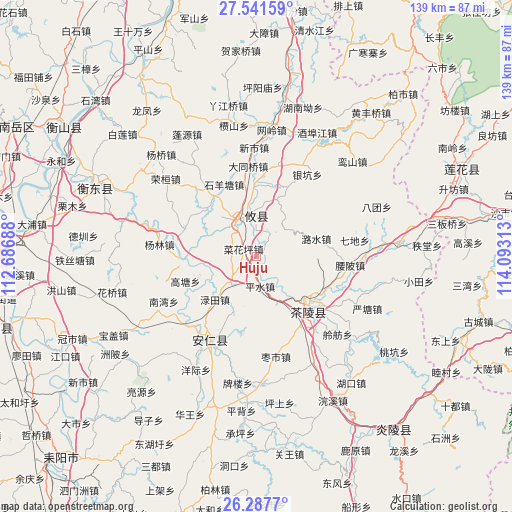 Huju on map