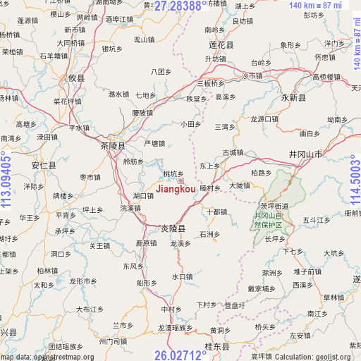 Jiangkou on map