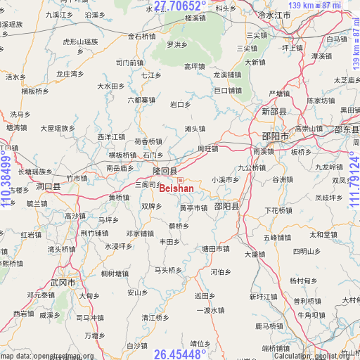Beishan on map