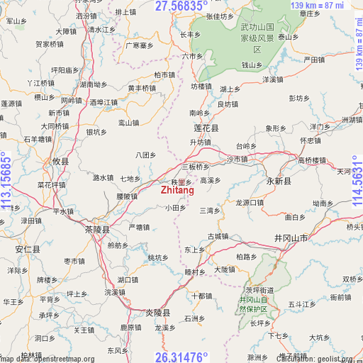 Zhitang on map