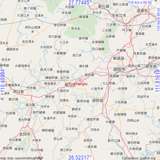 Yushanpu on map