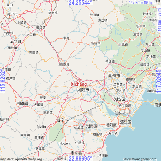 Xichang on map
