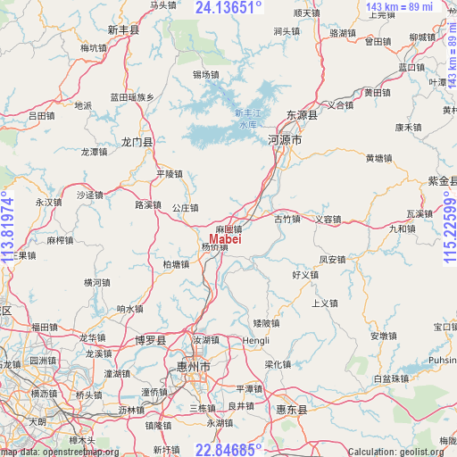 Mabei on map