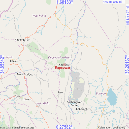 Kapsowar on map