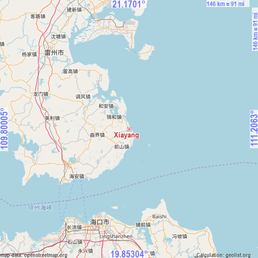 Xiayang on map